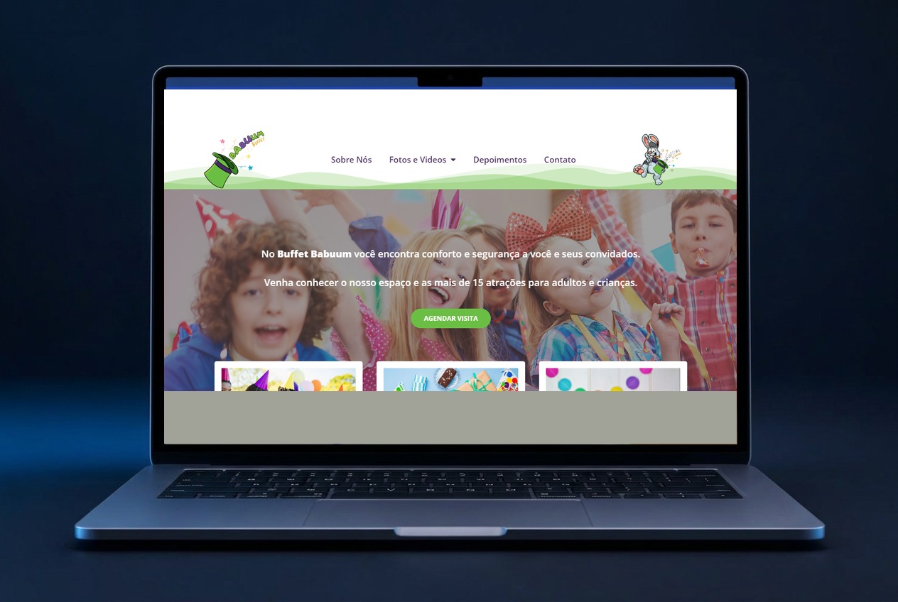 Mockup do site Buffet Babuum