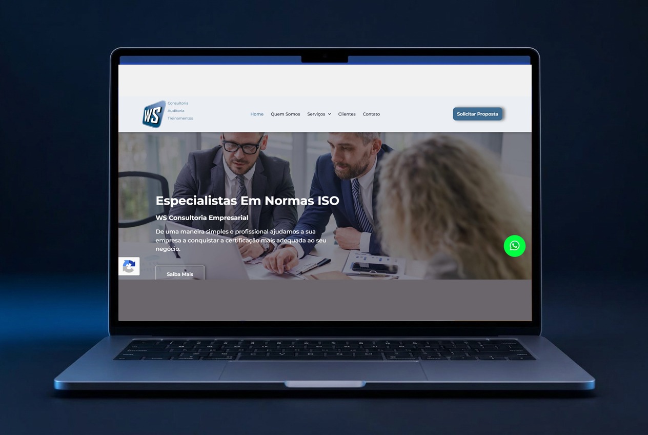 Mockup do site WS Consultoria Empresarial