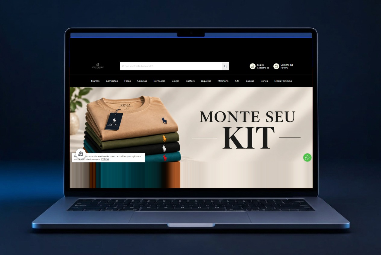Mockup do site RB Outlet Exclusive